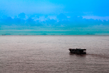 Fototapeta na wymiar Chinese fishing dows in the South China Sea