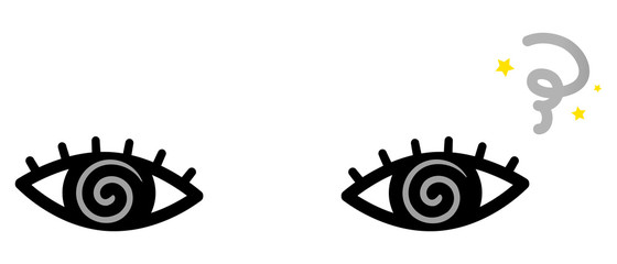 Swirl eyes isolated vector illustration.