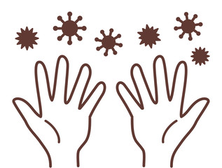 ばい菌のついた手