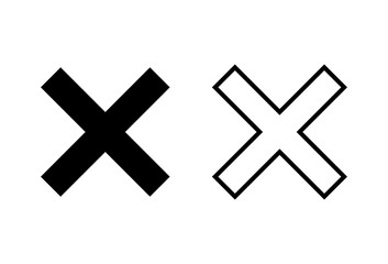 Obraz premium Close icons set on white background. Delete icon. remove, cancel, exit symbol