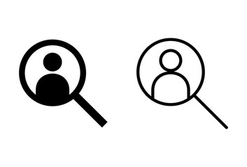 Hiring icons set on white background. Human resources concept. Recruitment. Search job vacancy icon. Hire. Find people icon