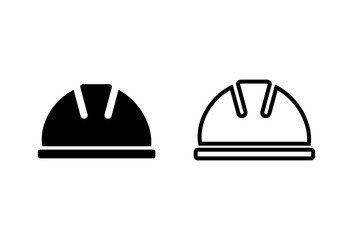 Helmet icons set on white background. Motorcycle helmets. Racing helmet. construction helmet icon. Safety helmet