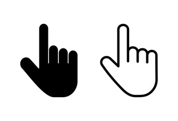 Hand cursor icons set on white background. Hand click icon. Finger pointer isolated vector