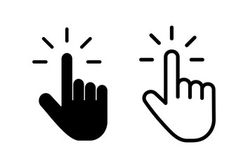 Obraz premium Hand cursor icons set on white background. Hand click icon. Finger pointer isolated vector