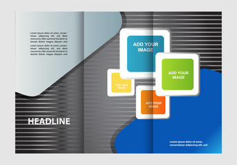 Vector modern tri-fold brochure design template
