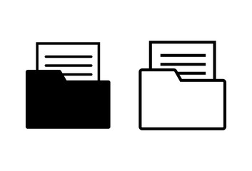 Folder Icons set on white background. Folder and documents Icon. icon archive