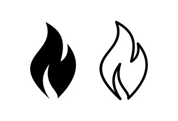 Fire icons set on white background . Fire flame icon template.