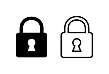Lock icons set on white background. Encryption icon. Security symbol. Secure. Private