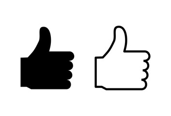 Like icons set on white background. Thumbs up icon. social media icon