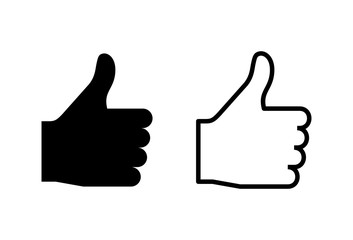 Like icons set on white background. Thumbs up icon. social media icon