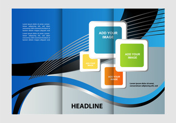 Vector modern tri-fold brochure design template
