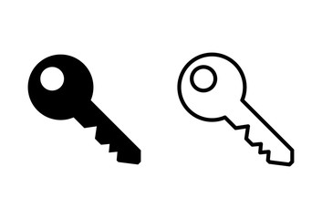 Key icons set on white background. Key vector icon. Key symbol