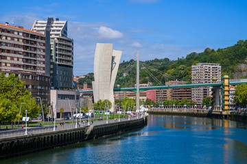 On the streets of the beautiful city of Bilbao. Basque country. Northern spain