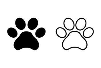 Paw icons set on white background. Paw Print icon