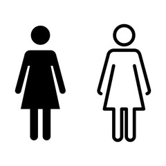 Woman icon vector. Toilet sign. Woman restroom sign vector. Female icon