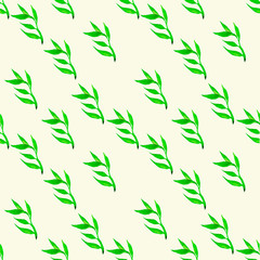 Obraz premium green twig with petals. spring, summer, fresh.seamless