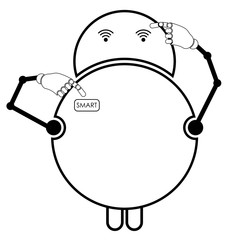 smart robot assistant. Household appliances from the smart home series. Isolated vector on white background