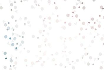 Light Pink, Green vector background with triangles, circles, cubes.