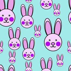 Easter Bunny Seamless Vector Background