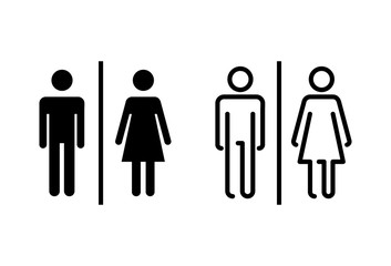 Toilet icons set. Toilet sign. Man and woman restroom sign vector. Male and female icon