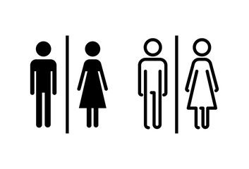 Toilet icons set. Toilet sign. Man and woman restroom sign vector. Male and female icon