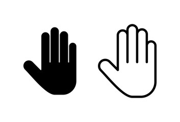 Stop icons set. Hand symbol. Hand icon vector