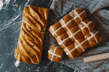 Easter Delight Fruity Hot Cross Bun and Brioche Loaf