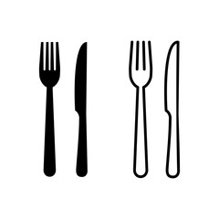 Fork and Knife icon. food icon. Eat. Restaurant icons set.