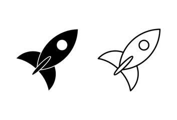 Fototapeta premium Rocket vector icons set. Start Up Concept Symbol. Startup icon