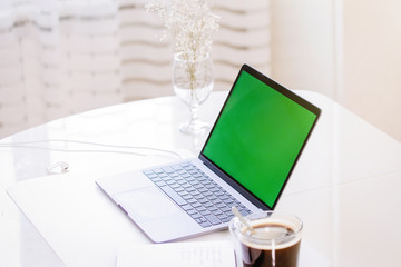 Fototapeta premium Space for working at home for remote work.