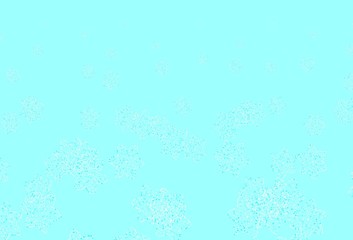 Light Blue, Green vector doodle background with flowers.