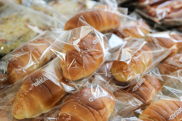 delicious looking several kinds of breads in bakery 