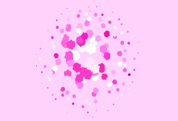 Light Pink vector template with chaotic shapes.
