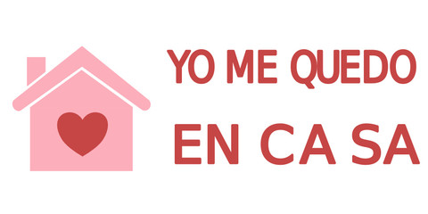 There’s a little house with a word Stay At Home in Spanish inside. It’s a sign following the COVID-19 campaign, stay at home campaign. Protective yourself and other by stay at home.