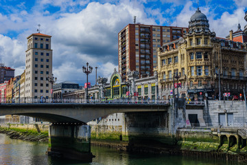 Fototapeta premium On the streets of the beautiful city of Bilbao. Basque country. Northern spain