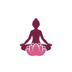 Fototapeta na wymiar Yoga logo design template. Health Care, Beauty, Spa, Relax, Meditation icon isolated on white background
