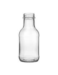 Empty transparent glass jar isolated on white