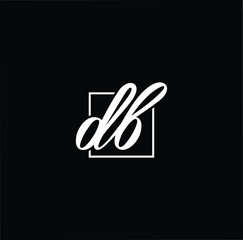 Fototapeta premium Minimal elegant monogram art logo. Outstanding professional trendy awesome artistic DB BD initial based Alphabet icon logo. Premium Business logo White color on black background