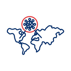 earth maps with covid 19 particle line style