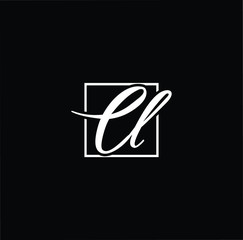 Minimal elegant monogram art logo. Outstanding professional trendy awesome artistic CL LC initial based Alphabet icon logo. Premium Business logo White color on black background