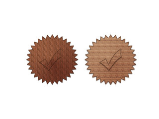 Set of wood icons okay