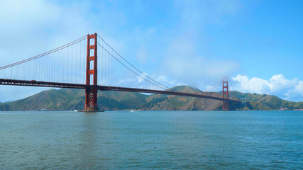 Famous Golden Gate Bridge in San Francisco - view from Crissy Fields