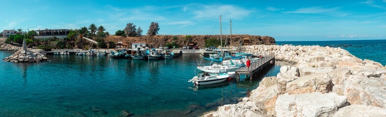 Fototapeta na wymiar Pomos Harbor, Cypr