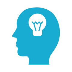 profile with bulb mental health silhouette style icon