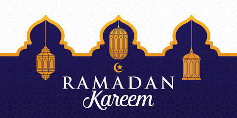 Ramadan Kareem Vector Illustration. Ramadan Kareem Background vector template for banner, greeting card, flyer, invitation, poster design. Trendy Ramadan flat design vector illustration.