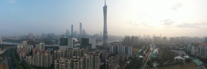 Aerial photos of the skyline of Guangzhou, China