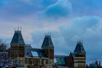 Rooftop vistas of Amsterdam Holland