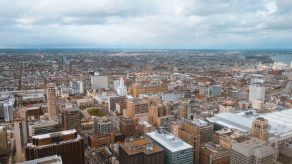 Aerial view over the city of Philadelphia