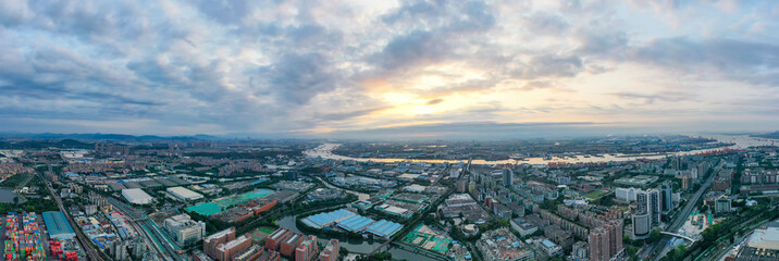Aerial photo of the eastern city of Guangzhou, China