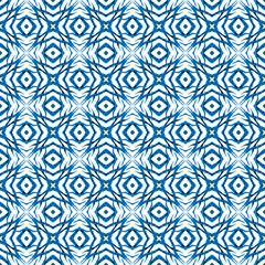 Naklejka premium Arabesque hand drawn design. Blue lively boho 
